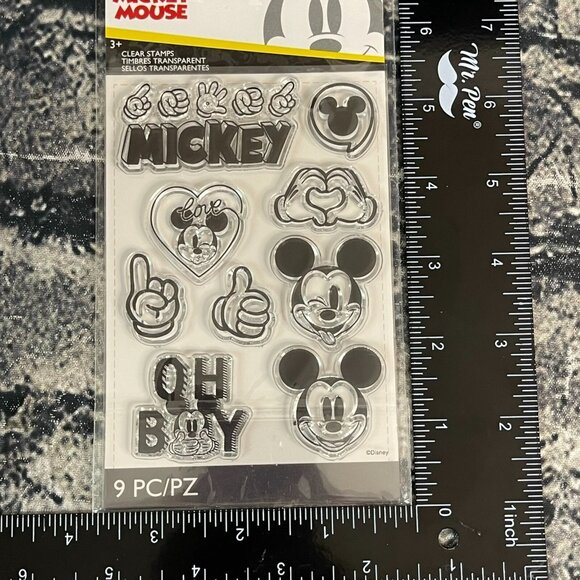 Disney Mickey Mouse 9 clear rubber stamps Minnie Love Sign language - Picture 4 of 7